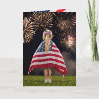 4th of July Girl in American Flag