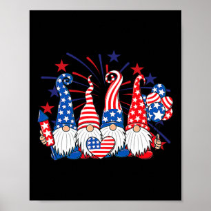 4th Of July Gnomes Patriotic American Flag Cute Gn Poster