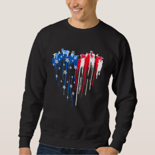 4th Of July Goat Heart American Flag Independence Sweatshirt