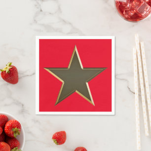 4th of July gold red white patriotic star paper Napkin