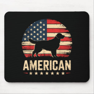 4th of july golden retriever dog owner american mouse pad