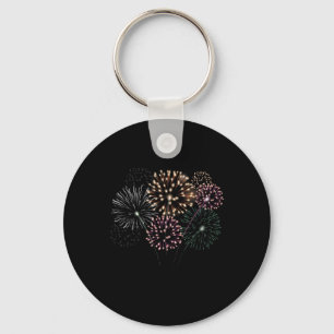 4th Of July Grand Finale Firework Show Red White B Key Ring