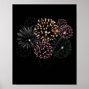 4th Of July Grand Finale Firework Show  Red White  Poster