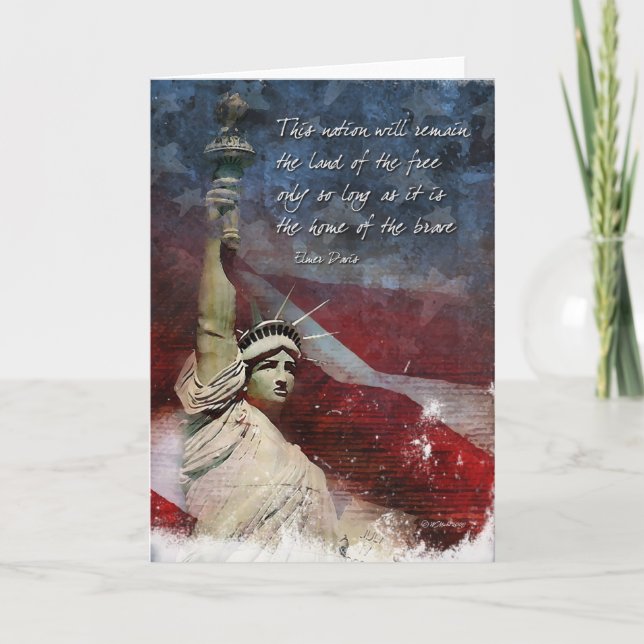 4th of July Greeting Card with Statue of LIberty (Front)