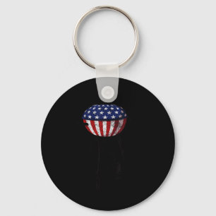 4th of july grill usa american flag gift for men key ring