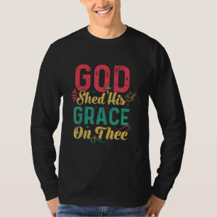 4th Of July Groovy Patriotic God Shed His Grace On T-Shirt