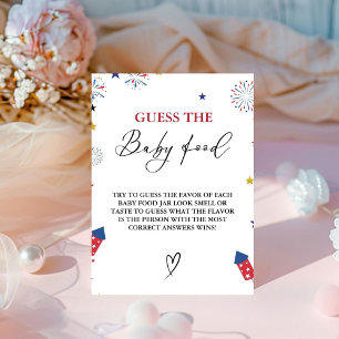 4th of july  Guess The Baby Food Baby Shower Game  Pedestal Sign