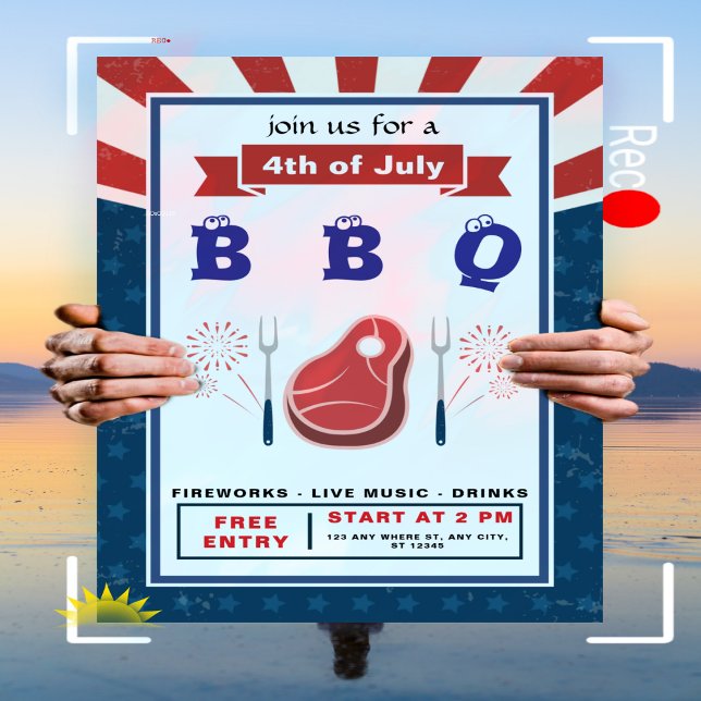 4th of July - Happy Independence - BBQ Party Invitation (Creator Uploaded)