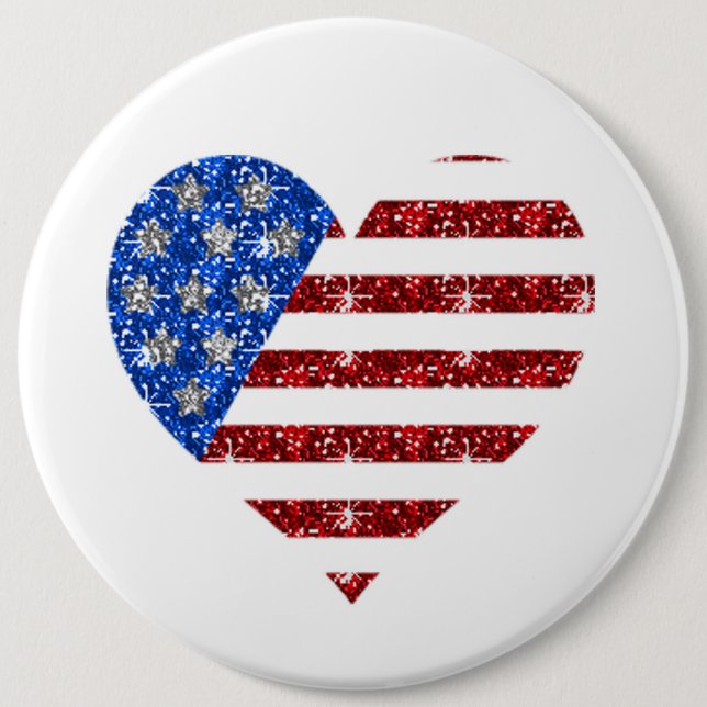 4th of July Heart/Colossal, 6 Inch Round Button (Front)