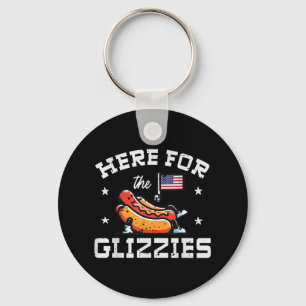 4th Of July Here For Glizzies Hotdog Patriot Men W Key Ring