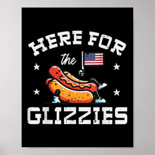 4th Of July Here For Glizzies Hotdog Patriot Men W Poster