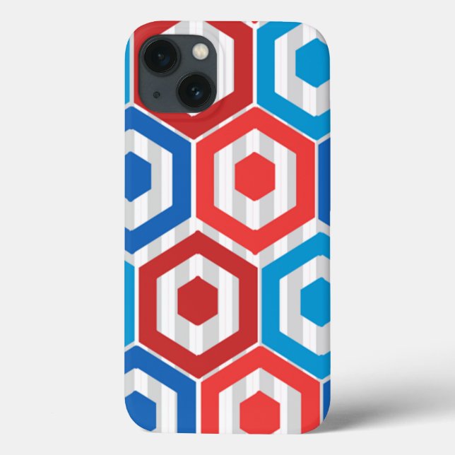 4th of July Hexagons  Case-Mate iPhone Case (Back)