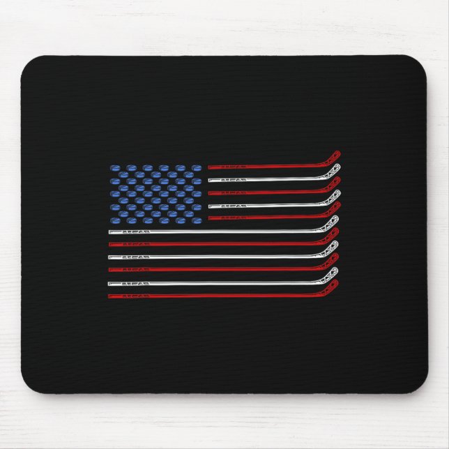 4th Of July Hockey Hockey American Flag USA Patrio Mouse Pad (Front)