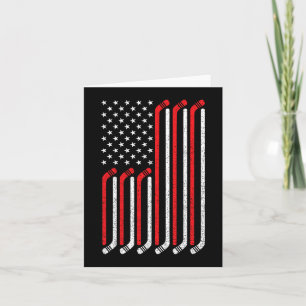 4th of July Hockey Stick USA Flag Patriotic Hockey Card