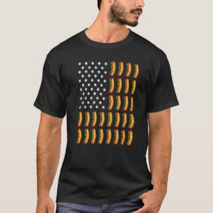 4th Of July Hot Dog American Flag Grilling Party   T-Shirt