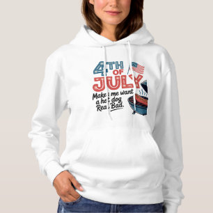 4th of July Hot Dog BBQ Design Hoodie