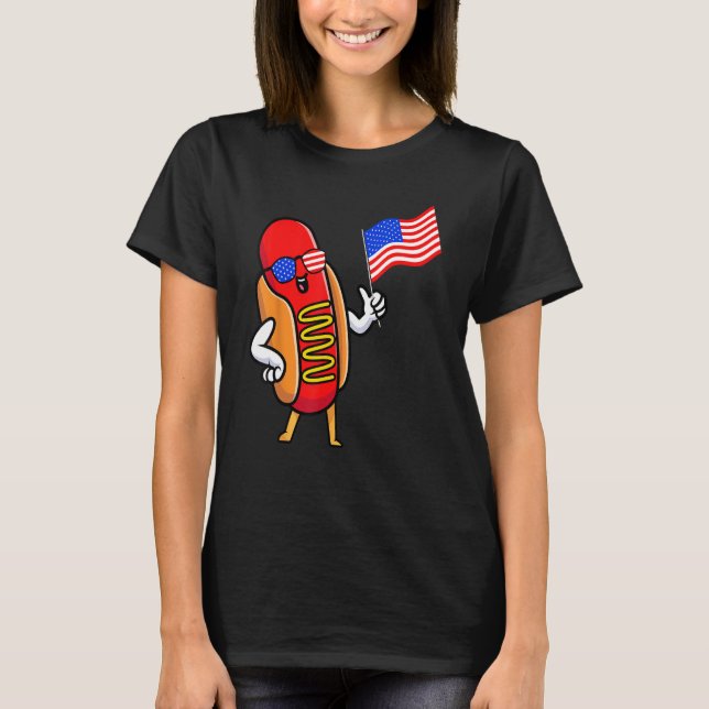 4th of July Hot Dog Hotdog 4th of July  Boys Men W T-Shirt (Front)
