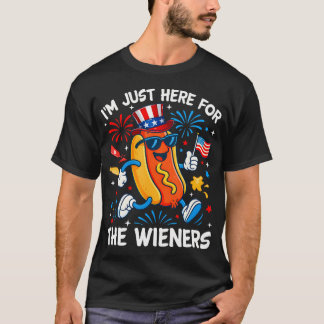 4Th Of July Hot Dog Just Here For T-Shirt