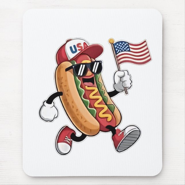 4th of July Hotdog American Independence 1776  Mouse Pad (Front)