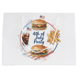 4th of July Hotdog BBQ Party Large Gift Bag