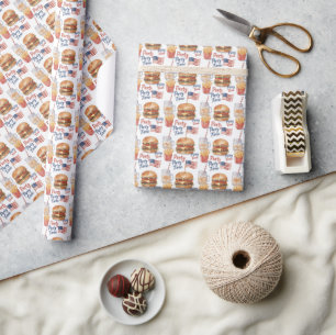 4th of July Hotdog BBQ Party Wrapping Paper