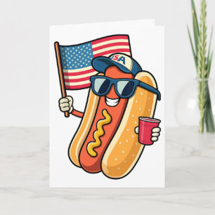 4th Of July Hotdog Funny Fourth Of July Patriotic Card
