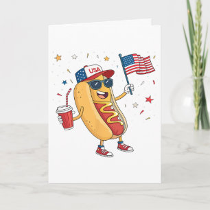 4th Of July Hotdog Funny Fourth Of July Patriotic  Card