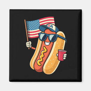 4th Of July Hotdog Funny Fourth Of July Patriotic Magnet
