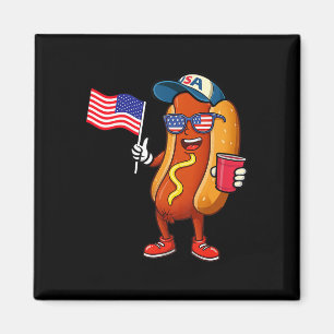 4th Of July Hotdog Funny Fourth Of July Patriotic  Magnet