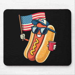 4th Of July Hotdog Funny Fourth Of July Patriotic  Mouse Pad