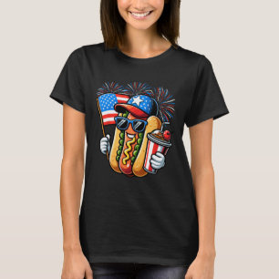 4th Of July Hotdog Independence Day Patriotic Four T-Shirt