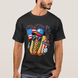 4th Of July Hotdog Independence Day Patriotic Four T-Shirt