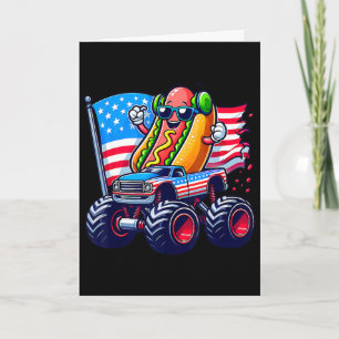 4th Of July Hotdog Sungles Monster Truck American  Card