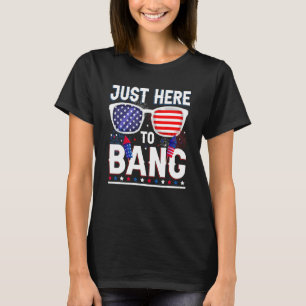 4th Of July I M Just Here To Bang Usa Flag Sunglas T-Shirt