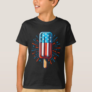 4th Of July Ice Cream American Flag Patriotic Summ T-Shirt