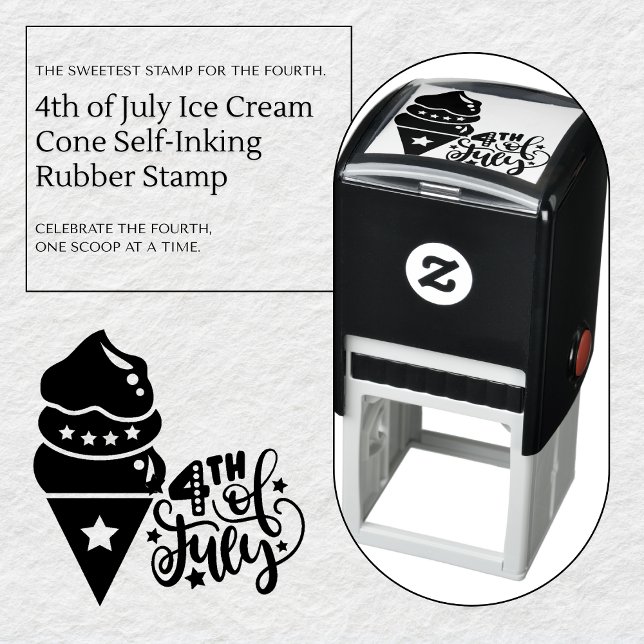 4th of July Ice Cream Cone Self-Inking  Self-inking Stamp (4th of July Ice Cream Cone Self-Inking Rubber Stamp - Sweet & Fun)
