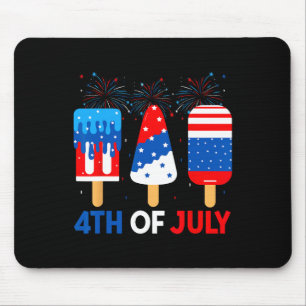 4th Of July Ice Creams Funny Patriotic American Fl Mouse Pad