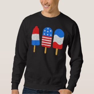 4th Of July Ice Pops Red White Blue American Flag  Sweatshirt