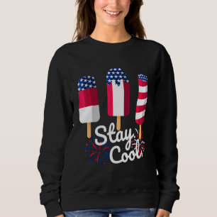 4th Of July Ice Pops Red White Blue American Flag Sweatshirt