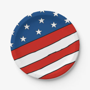 4th of July illustration 4th of July Independence  Paper Plate