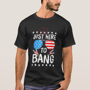 4th Of July I'm Just Here To Bang Usa Flag Sunglas T-Shirt