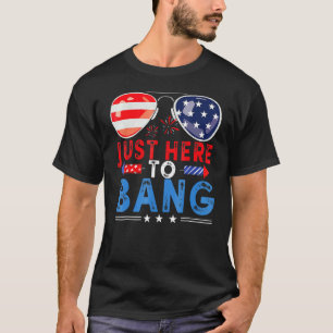 4th Of July I'm Just Here To Bang Usa Flag Sunglas T-Shirt