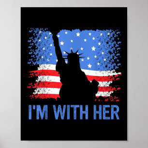 4th Of July Im With Her Usa American Flag Poster