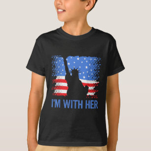 4th Of July Im With Her Usa American Flag T-Shirt