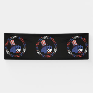 4th Of July Independance Day 2.5x8 Vinyl Banner