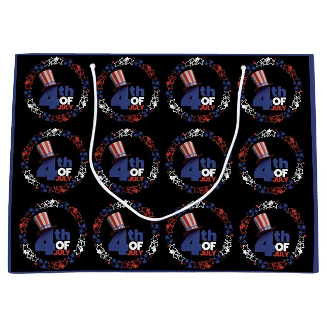 4th Of July Independance Day Large Gift Bag (Front)