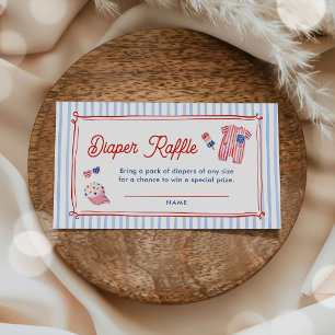 4th of July Independence Baby Shower Diaper Raffle Enclosure Card
