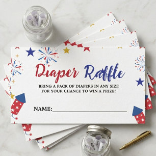 4th of July Independence Baby Shower Diaper Raffle Enclosure Card
