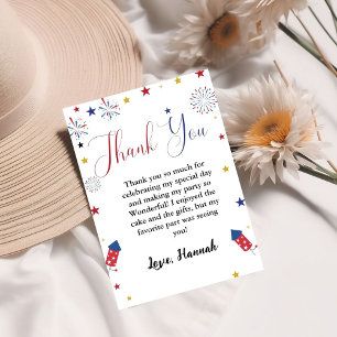 4th of july independence Birthday  Thank You card
