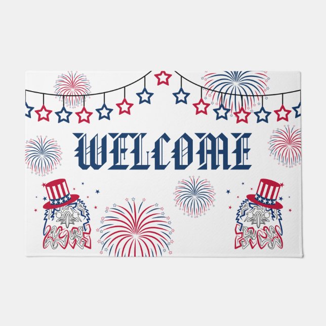 4th of July Independence Day American Eagle Doormat (Front)